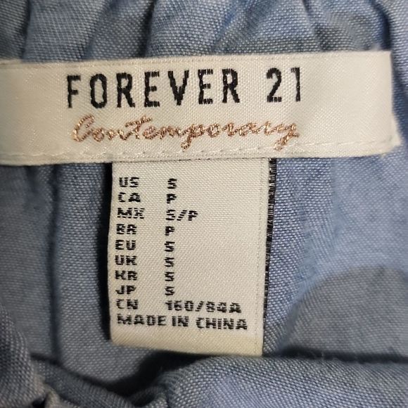 Denim off the shoulder crop top - Picture 7 of 9